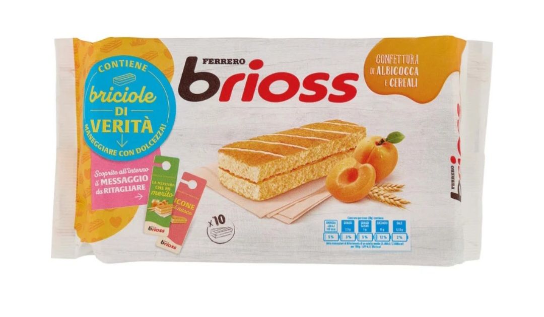 🧡 Kinder BRIOSS merendina albicocca  x 10 pz  280 g