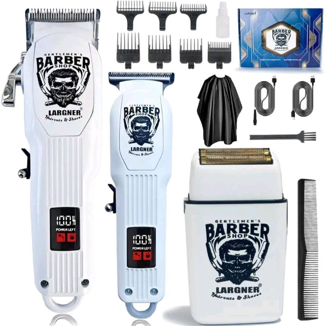 🧡 Tagliacapelli Professionale Cordless per uomo, Rasoi Elettrici in Lamina,Kit Taglio Barba 3 in 1