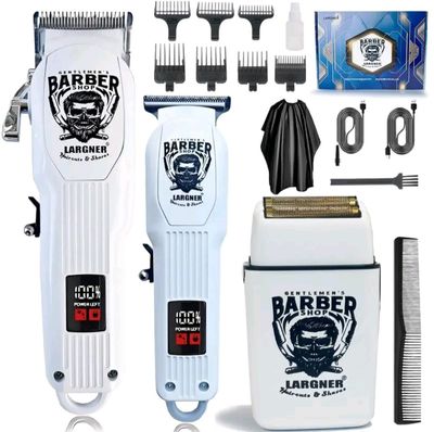 🧡 Tagliacapelli Professionale Cordless per uomo, Rasoi Elettrici in Lamina,Kit Taglio Barba 3 in 1