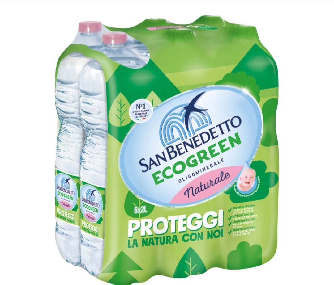 🧡 SAN BENEDETTO ECOGREEN acqua minerale naturale 2 lt x 6 bottiglie