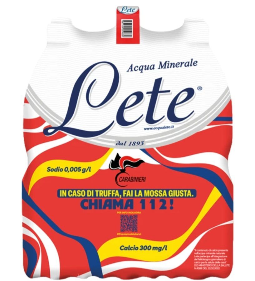 🧡 LETE acqua minerale effervescente naturale 1,5lt x6