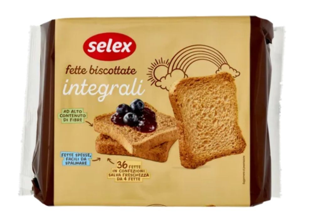 🧡 Fette Biscottate con Farina di Frumento Integrale in Confez. Salvafreschezza 9x4 fette 320 g