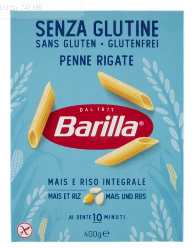 🧡 Barilla Pasta Penne Rigate Senza Glutine 400 g