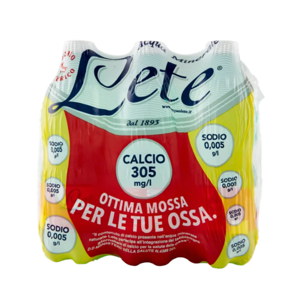 🧡 LETE Acqua Minerale Effervescente Naturale 6 x 50 cl
