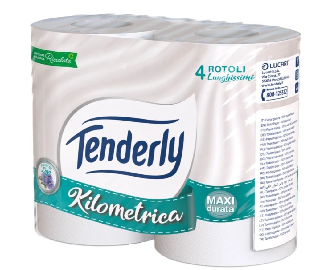 🧡 TENDERLY carta igienica fior di lino 4 maxi rotoli