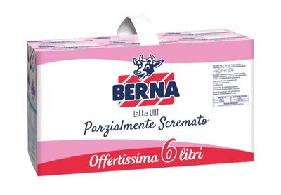 🧡 BERNA  latte uht parzialmente scremato 6 x 1 lt