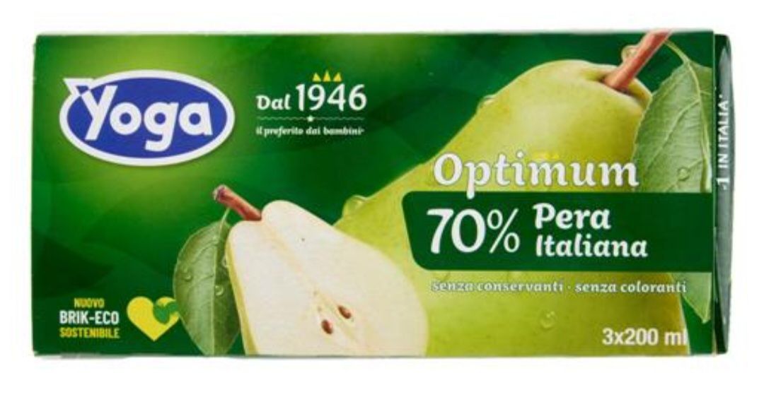 🧡 YOGA Optimum 70% Pera Italiana 3 x 200 ml