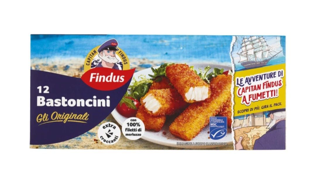 🧡 FINDUS  12 bastoncini di merluzzo 300g