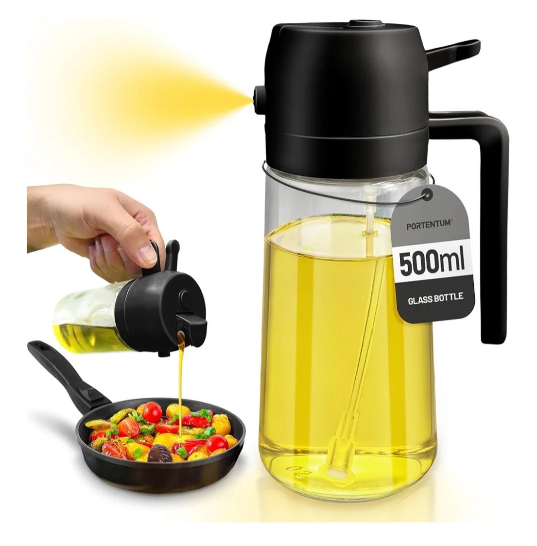 🧡 Spruzzino Olio 500ml 2 in 1, Dosatore Bottiglia 