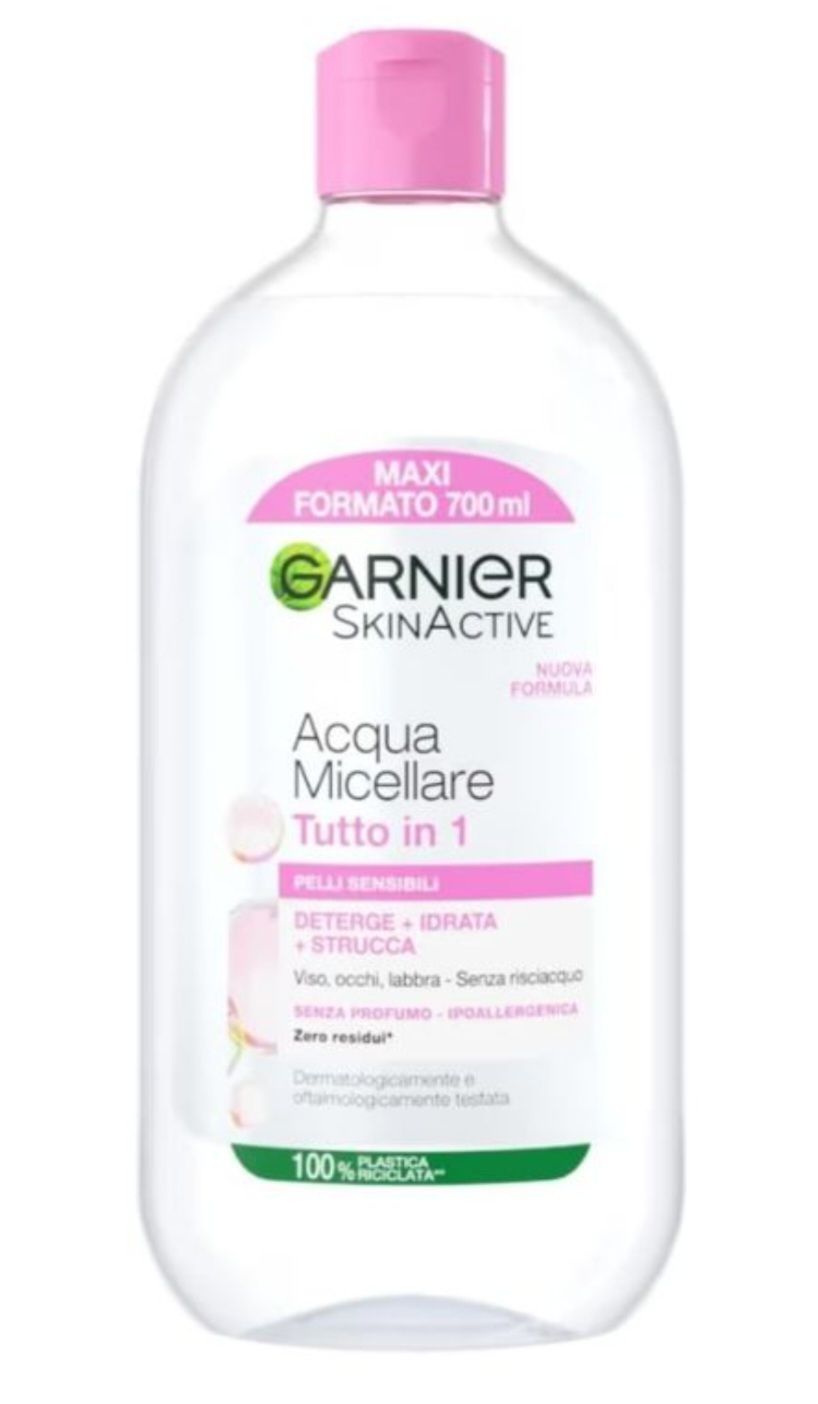 🧡 Garnier SkinActive Acqua Micellare Tutto in 1, Per Pelli Sensibili, 100% del Trucco Rimosso 400ml