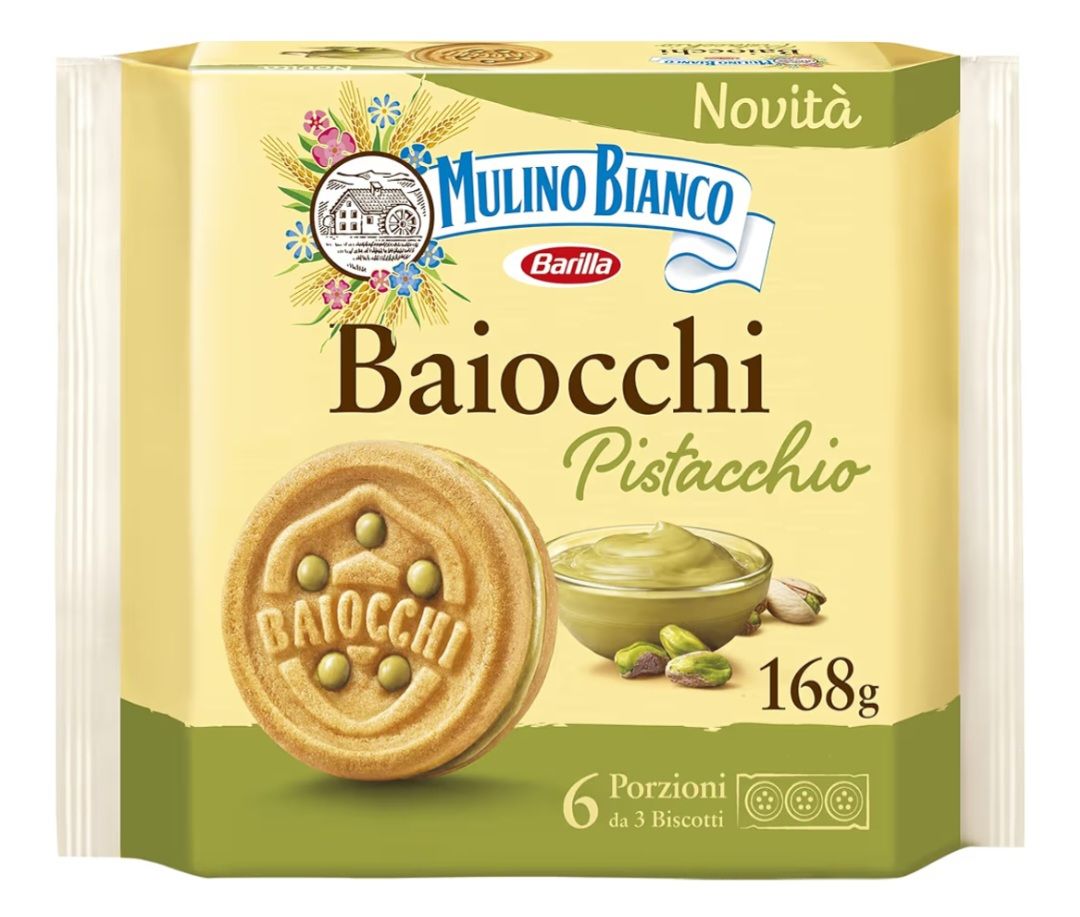 🧡 Mulino Bianco Biscotti Baiocchi al Pistacchio, Biscotti con Pistacchio  6 da 3 
