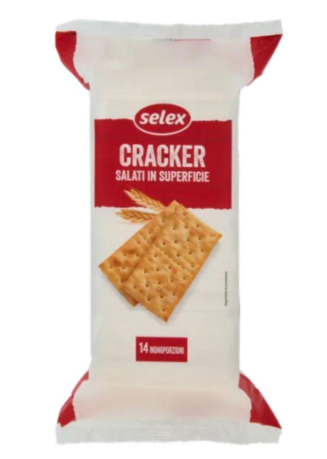 🧡 Crackers salati con granelli di sale in superficie 14x36