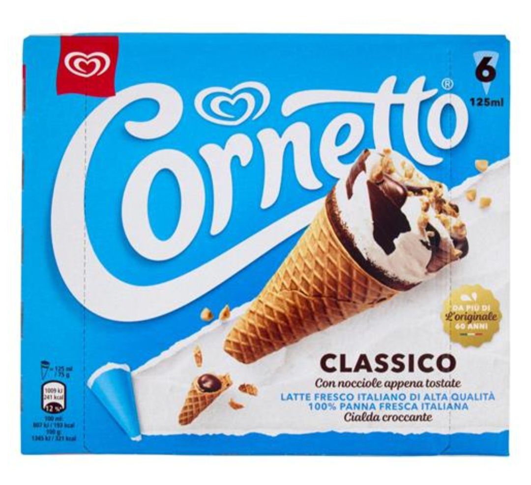 🧡 ALGIDA  Cornetto classico 6 pz - 450g