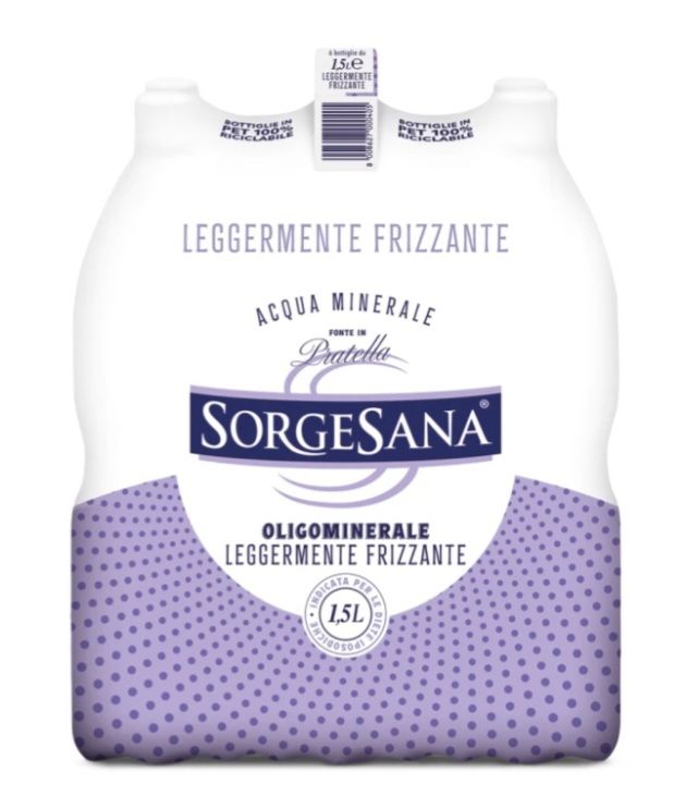 🧡 SORGESANA  acqua minerale lievemente frizzante 1,5 lt x 6 bottiglie