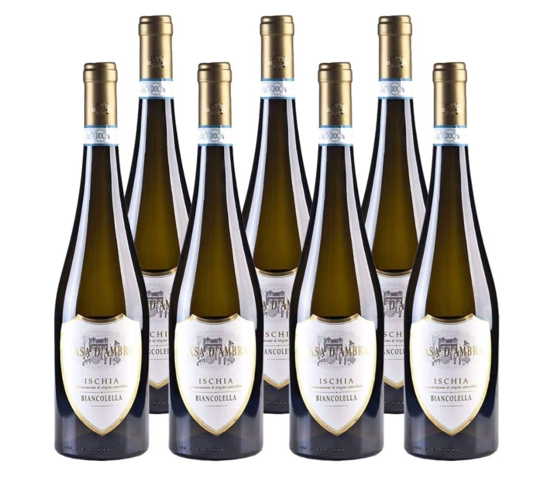 🧡 Vino Bianco Biancolella Doc | Casa d'Ambra | Ischia | Confezione da 6 bottiglie da 75 cl