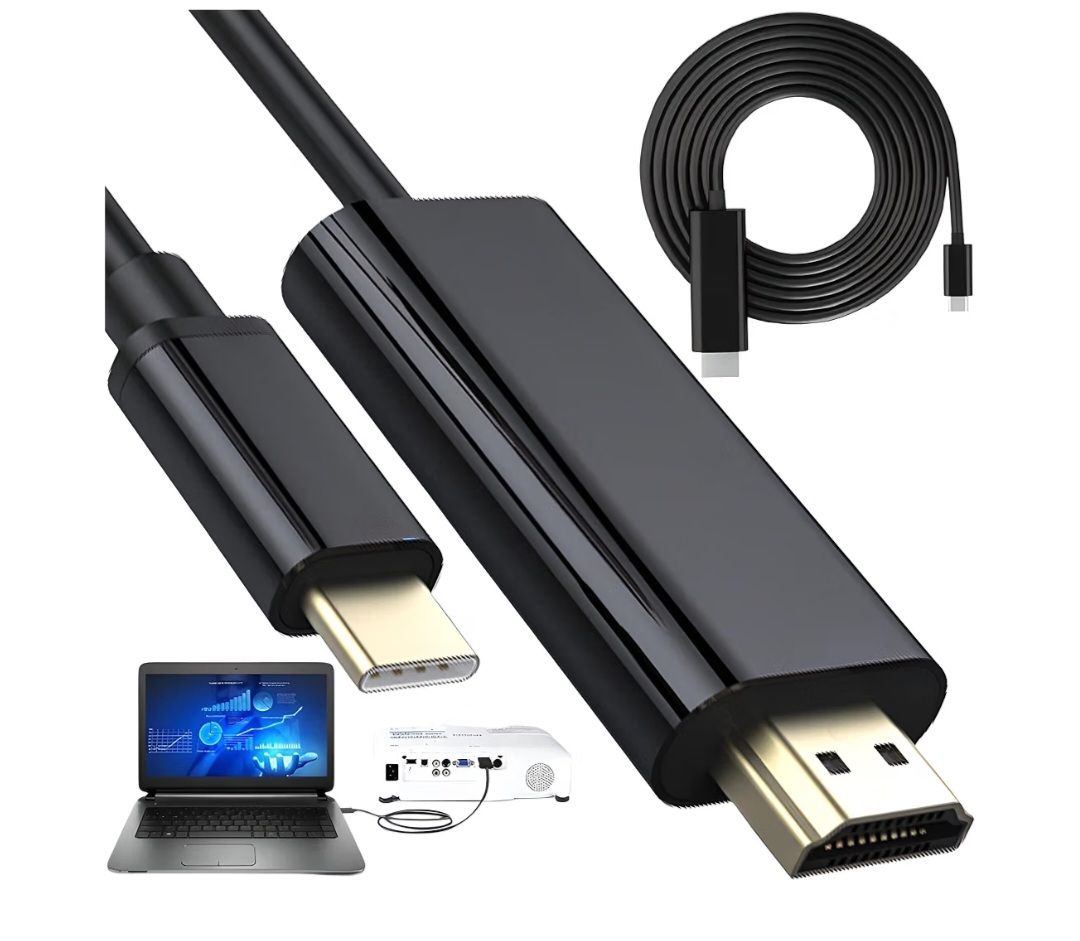 🧡 Cavo da USB-C a HDMI, 2 m, 4K 30 Hz, HDMI 2.0  1080p 60Hz, USB-C 3.1, Plug &amp; Play, 3D, 10,2 Gbps, 48 bit, PVC, schermato, per TV e monitor