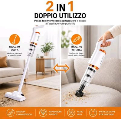 🧡 Aspirapolvere Senza Fili 2 in 1