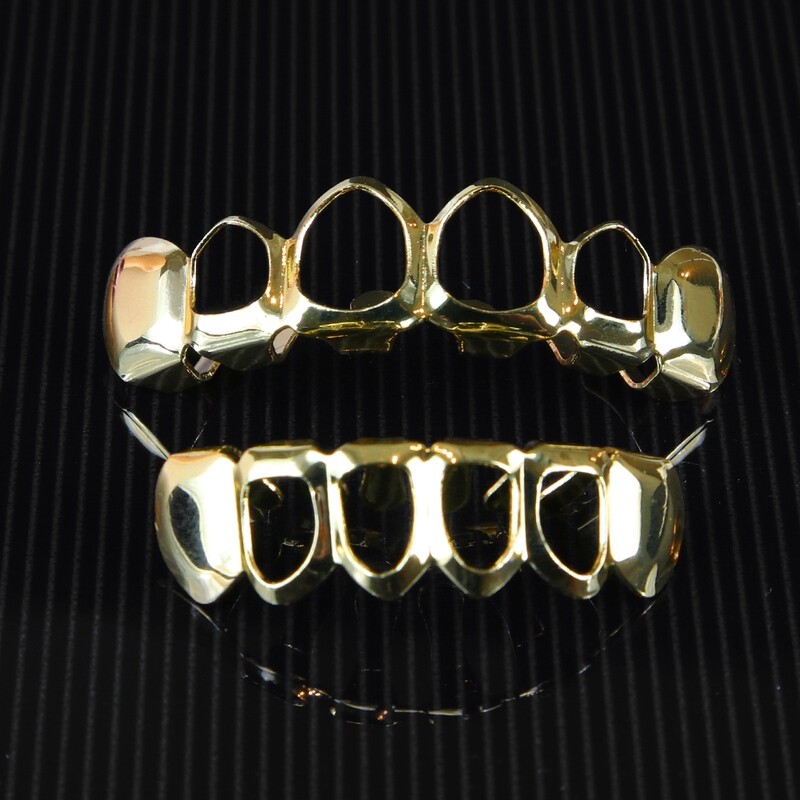 Gold Plated Hollowed-Out Grillz