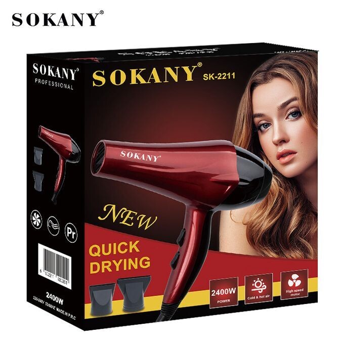Sèche Cheveux Sokany - 2 en 1 Rouge