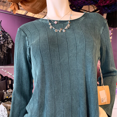 Round Neck Green Sweater Large