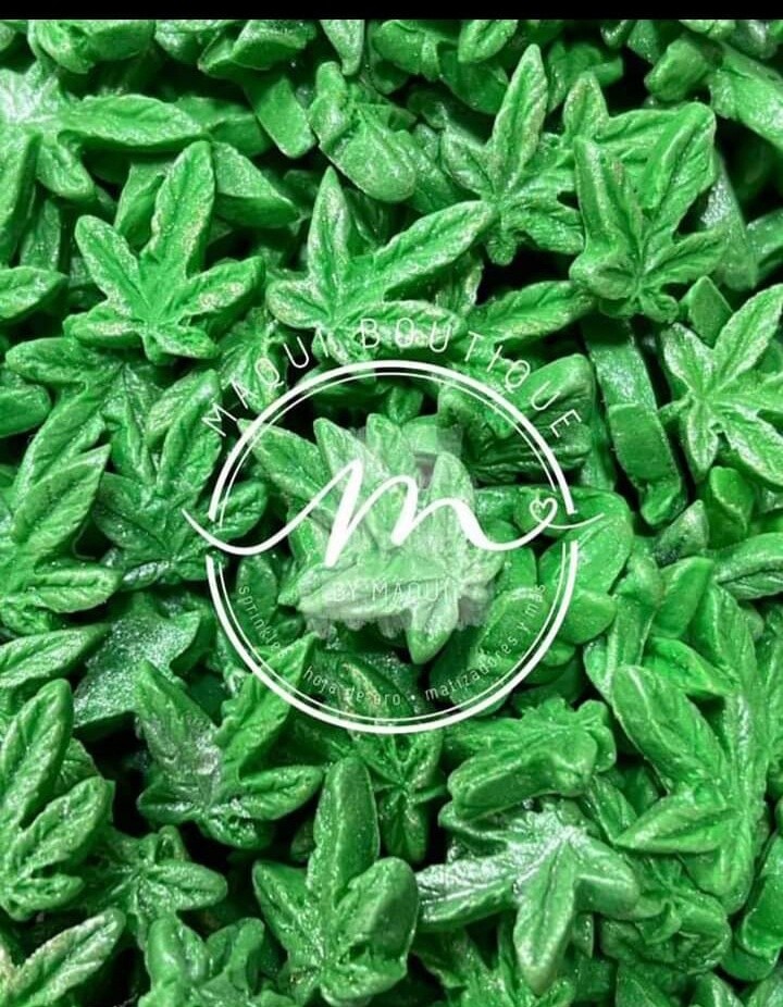 36 Green Leaf Sugar candies/ Fondant 