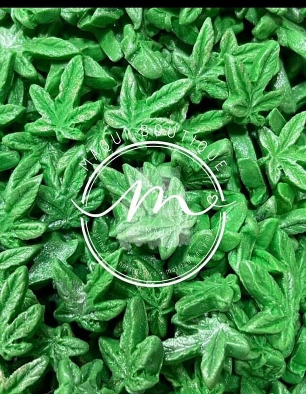 36 Green Leaf Sugar candies/ Fondant 