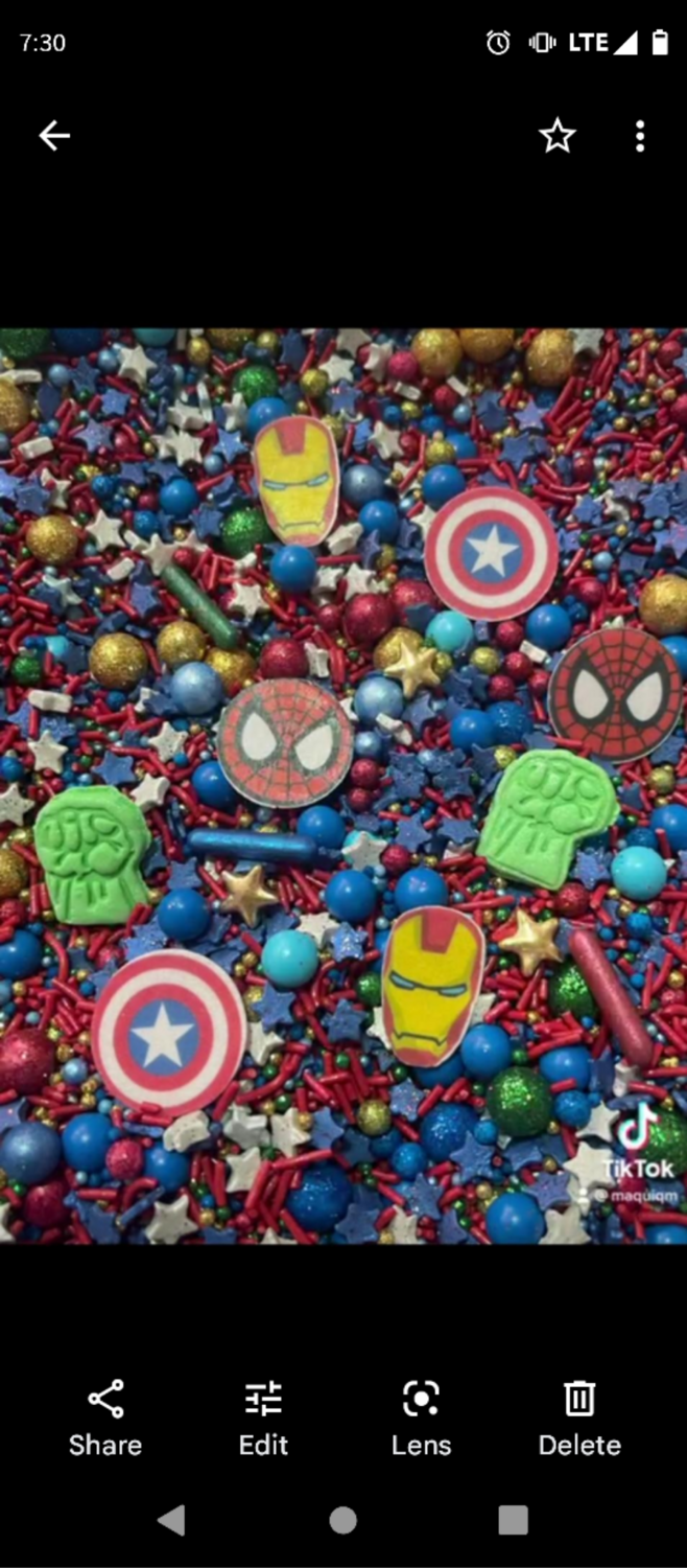 Marvel Mix, Hulk, Spider man, Iron Man, captain America Sprinkles Mix