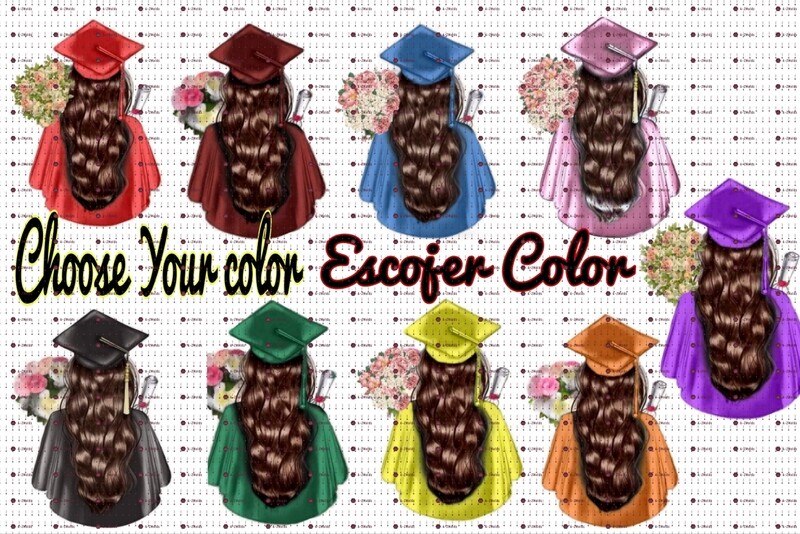 Female Cap &amp; Gown Edible images, edible topper,
