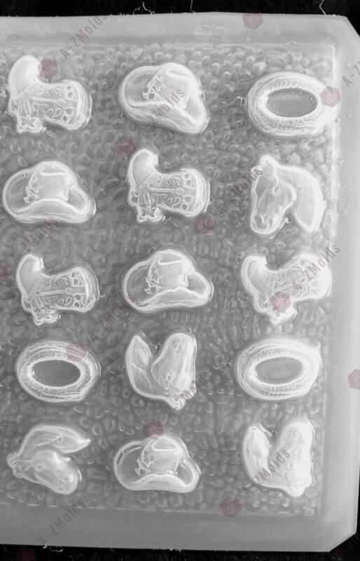 Western cowgirl, cowboy, Boot, rope, hat mold