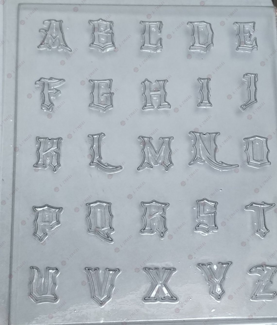 Alphabet Gothic, old English chocolate Mold