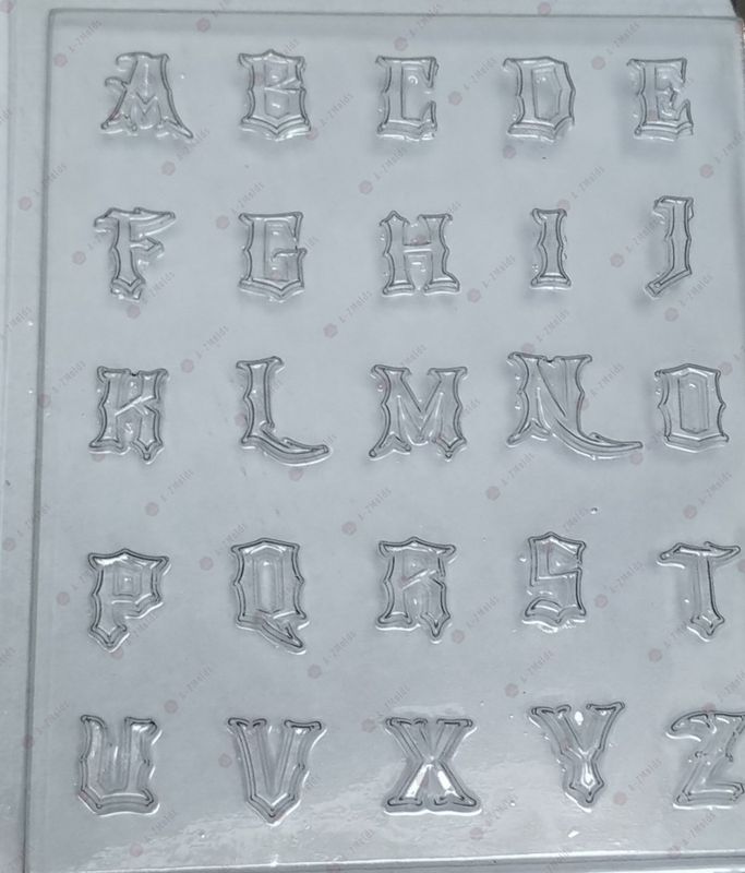 Alphabet Gothic, old English chocolate Mold