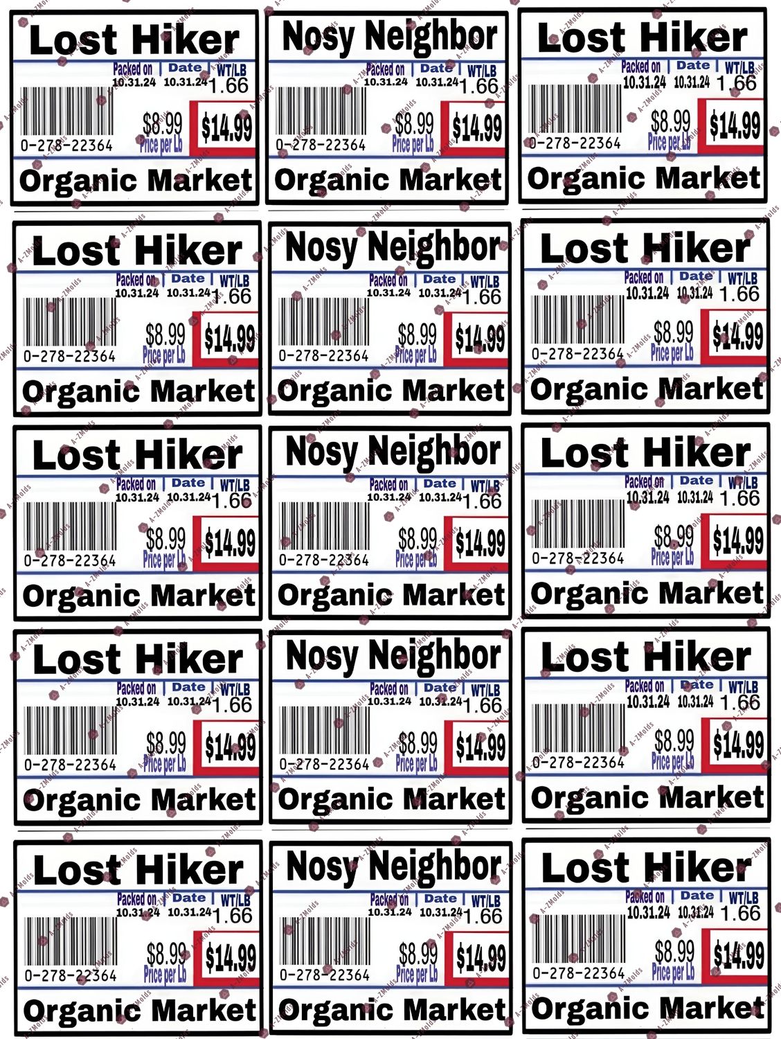 Halloween prank meat label