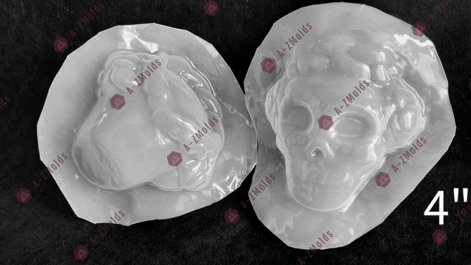 Katrina, sugar, chocolate 3D skull 2 PC mold