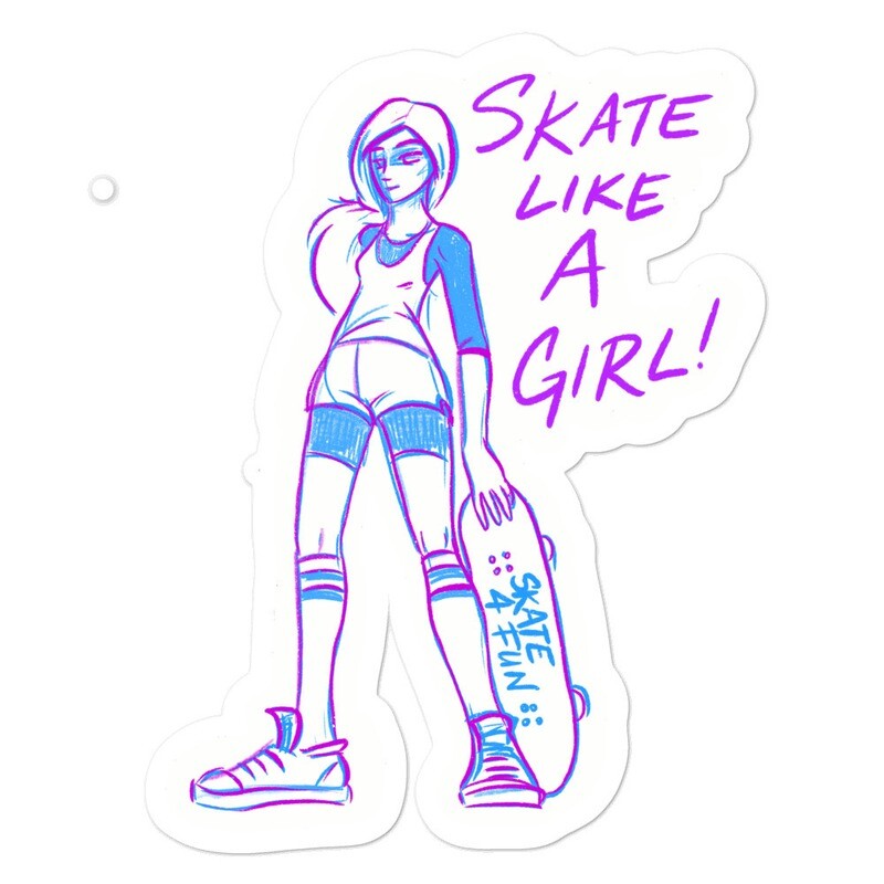 SK8 LIKE A GIRL - Bubble-free stickers