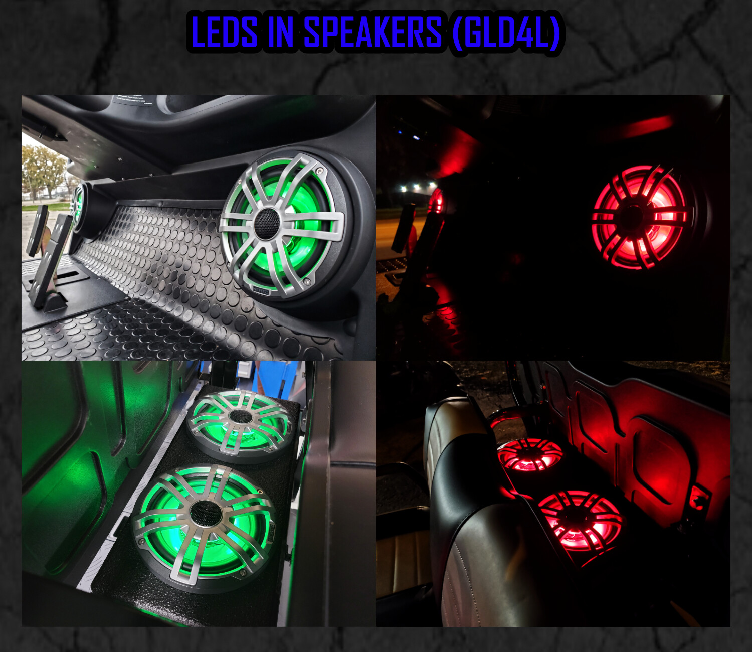 POWERPLATE, BA CARTS, PLUG N PLAY, EVOLUTION SOUND SYSTEM, GLD4, 4 SPEAKERS