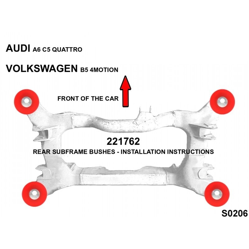 PU-Buchsen Hinterachsträger Audi A6 S6 Rs6 4b