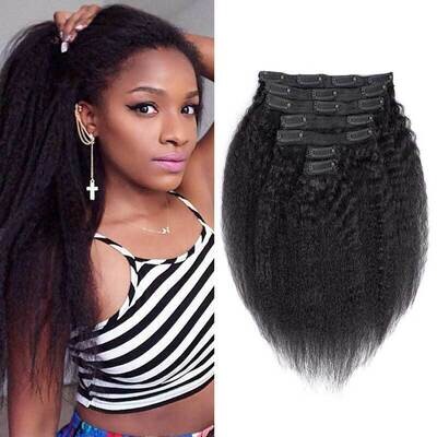 Clip Yaki - Grade 10 A - Cheveux naturels lissé - #1B