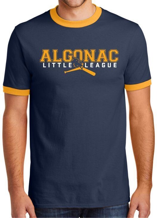 CORE COTTON NAVY TEE WITH GOLD TRIM