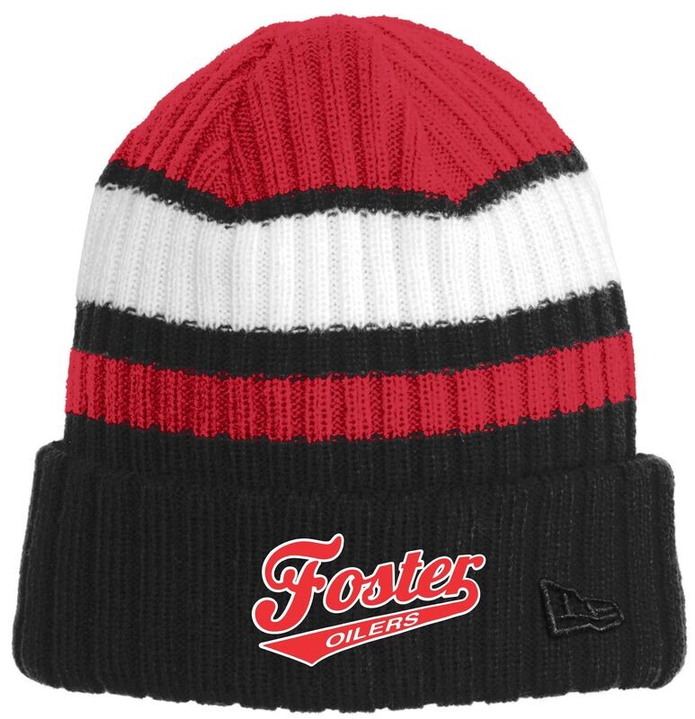 TWO-TONED EMBROIDERED BEANIE