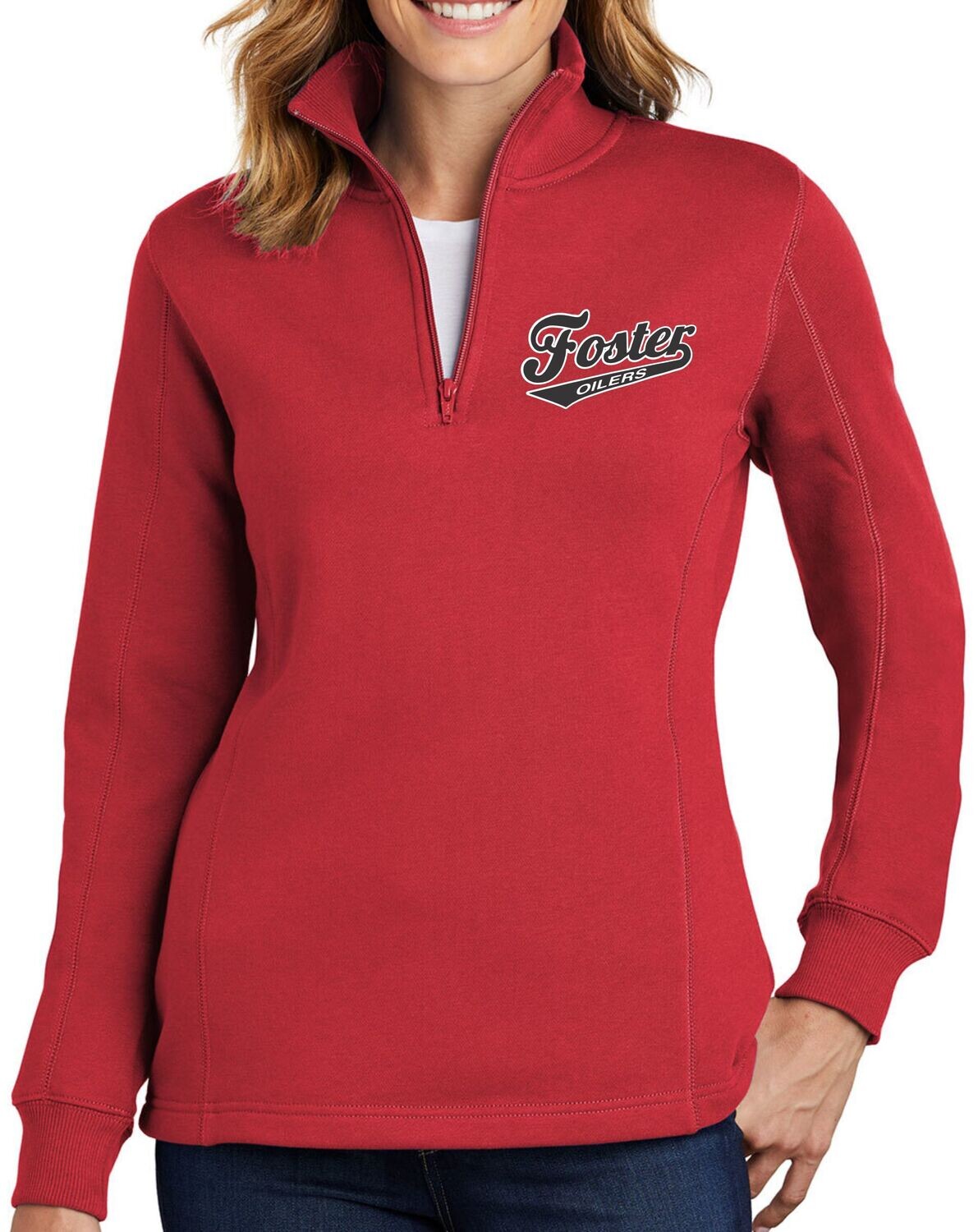9 oz HEAVYWEIGHT LADIES 1/4 ZIP SWEATSHIRT