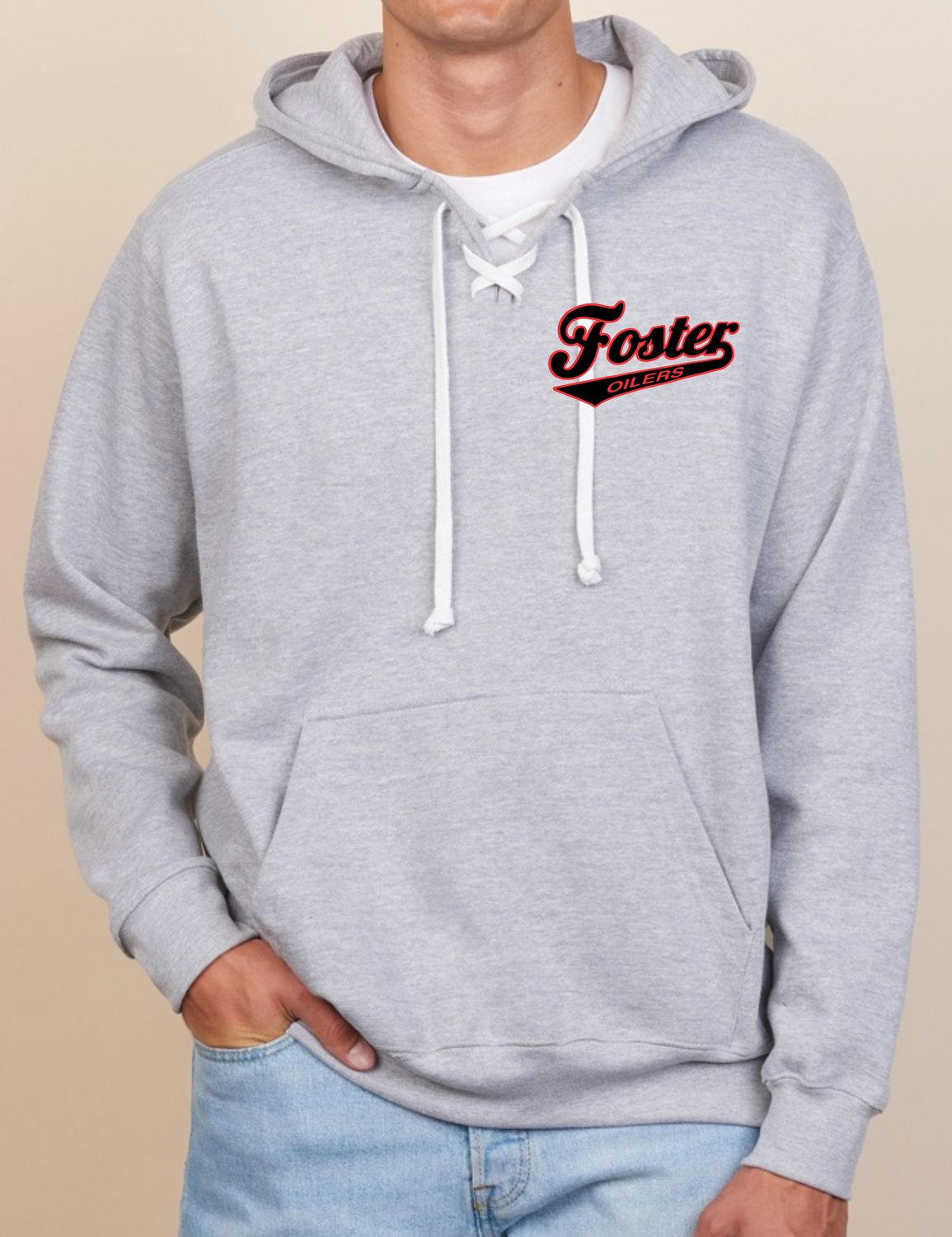 HEAVYWEIGHT LACE UP PULLOVER HOODIE