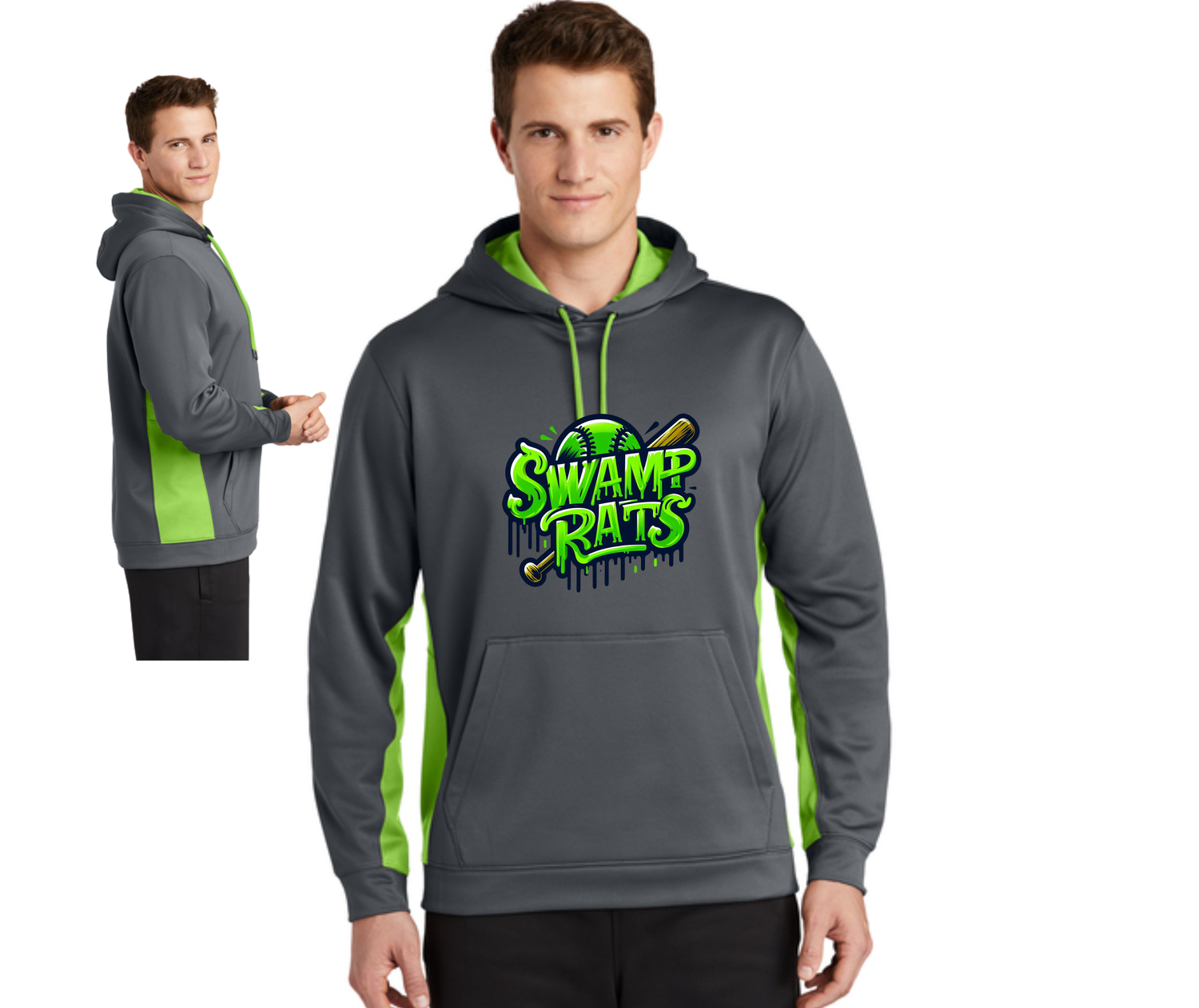 Sport-Tek® Sport-Wick® Fleece Colorblock Hooded Pullover