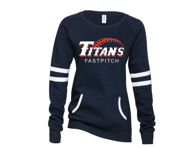Ladies Varsity Fleece Crew Neck Pullover