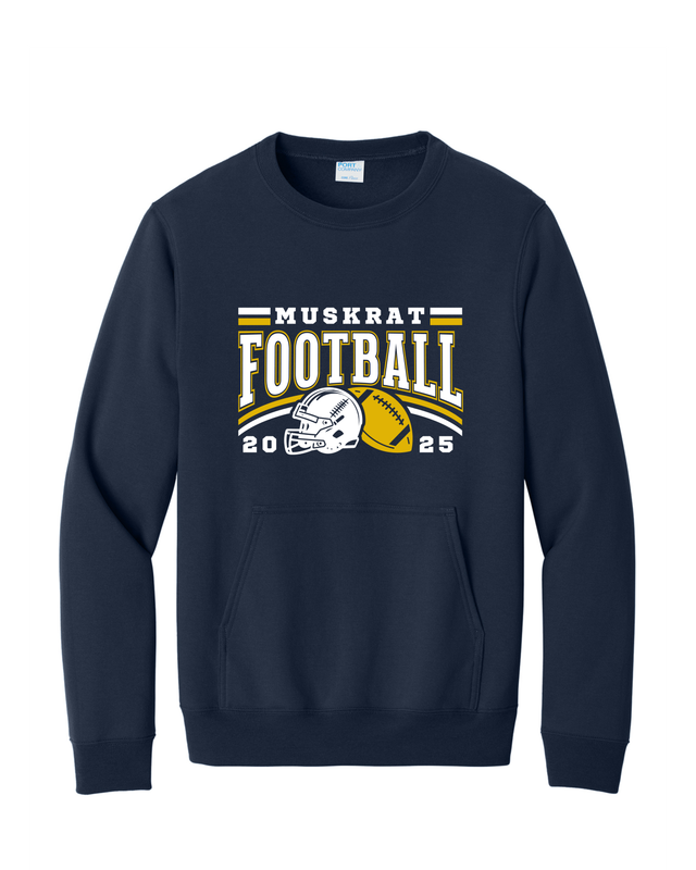 Football Graphics Crewneck Sweatshirt w/pocket
