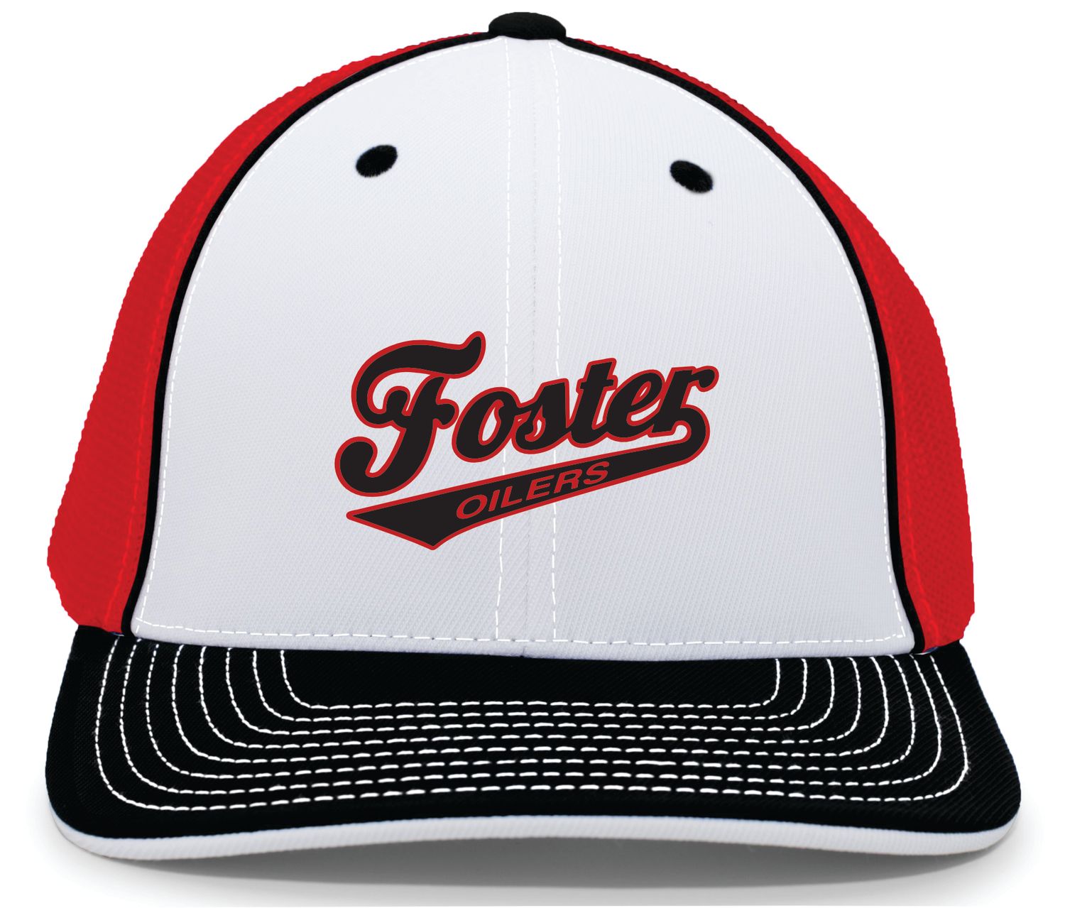 FITTED TRI-COLOR BALLCAP (EMBROIDERED)