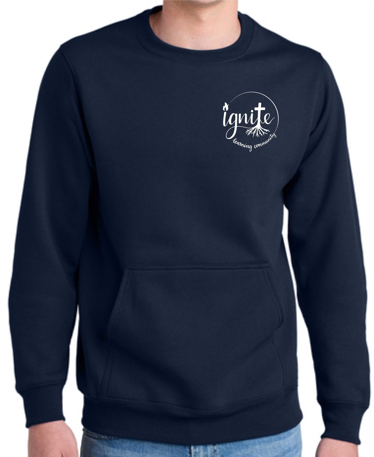 ADULT POCKET CREWNECK SWEATSHIRT