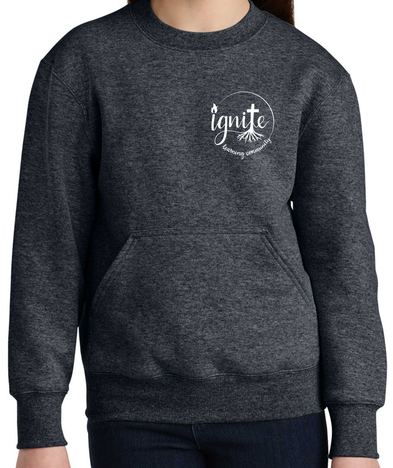 YOUTH POCKET CREWNECK SWEATSHIRT