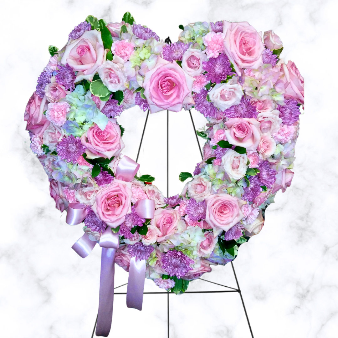 OPEN HEART/WREATH STANDING SPRAY