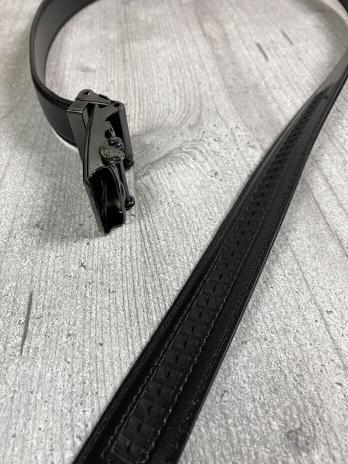Nahkavyö pikalukolla - 115cm - Musta