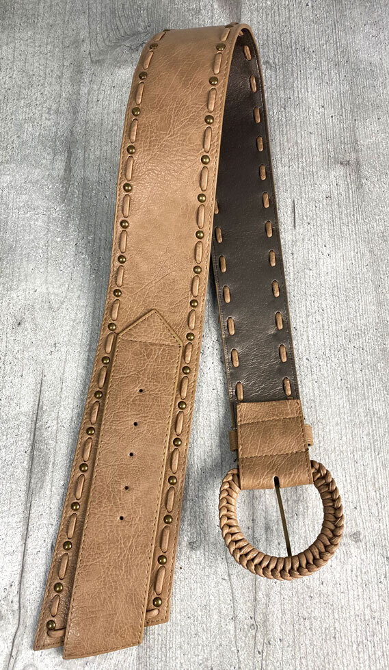 Leveä nahkavyö / vyötärövyö - 110cm - Ruskea